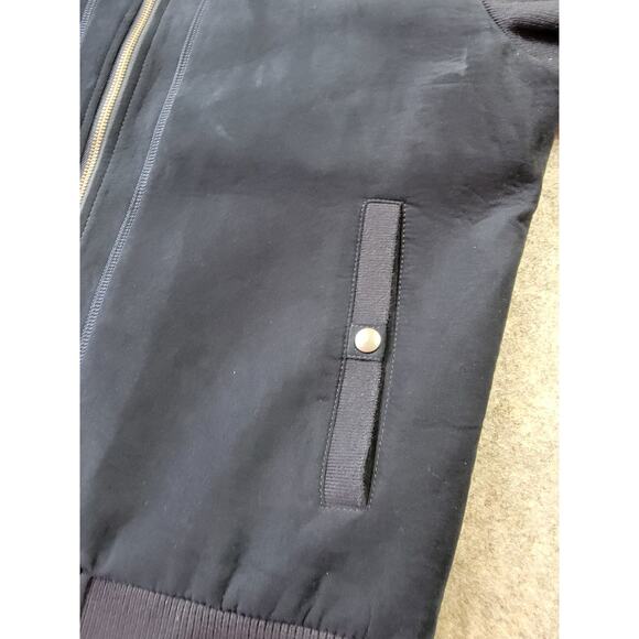 Enzo Tovare Coat Mens Medium Blue Faux Suede Elbow Patches Bomber Jacket - Picture 6 of 14